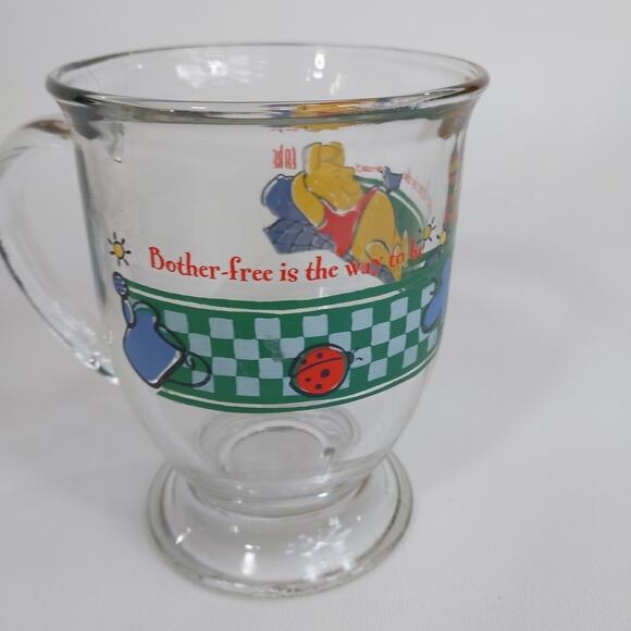 Vtg Disneys Winnie The Pooh Bother Free Is The Way To Be Foot Cup 16oz Anchor - Picture 2 of 5
